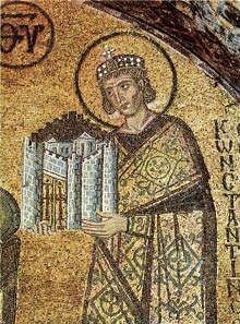 Св. равноап. имп. Константин Великий. Мозаика Софии Константинопольской. X в.