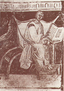 Блаж. Августин. Фреска капеллы Санкта-Санкторум в Латерано. VI в.