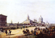 Александро-Невская лавра. Акварель Карла Петровича Беггрова, 1820-е годы